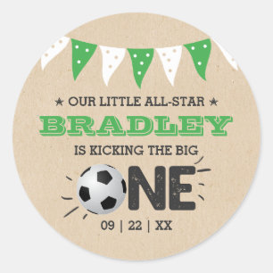 大物を蹴ること サッカー1回目の誕生日 ラウンドシール