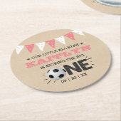 大物を蹴ること |サッカー1回目の誕生日 ラウンドペーパーコースター (アングル)