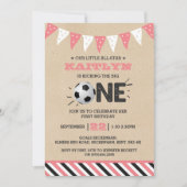 大物を蹴ること |サッカー1回目の誕生日 招待状 (正面)