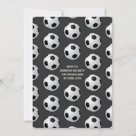 大物を蹴ること |サッカー1回目の誕生日 招待状 (裏面)