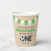 大物を蹴ること |サッカー1回目の誕生日 紙コップ (裏面)