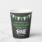 大物を蹴ること |サッカー1回目の誕生日 紙コップ (裏面)