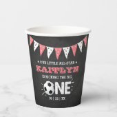 大物を蹴ること |サッカー1回目の誕生日 紙コップ (正面)