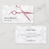 大理エレガント石とバラの金ゴールド 名刺 (正面/裏面)