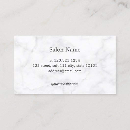 大理エレガント石とバラの金ゴールド 名刺 (裏面)