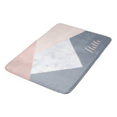大理エレガント石バラ金ゴールド灰色ベージュ幾何 バスマット (アングル)