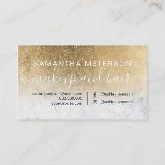 大理エレガント石金ゴールドグラデーション箔 ロイヤリティカード (裏面)