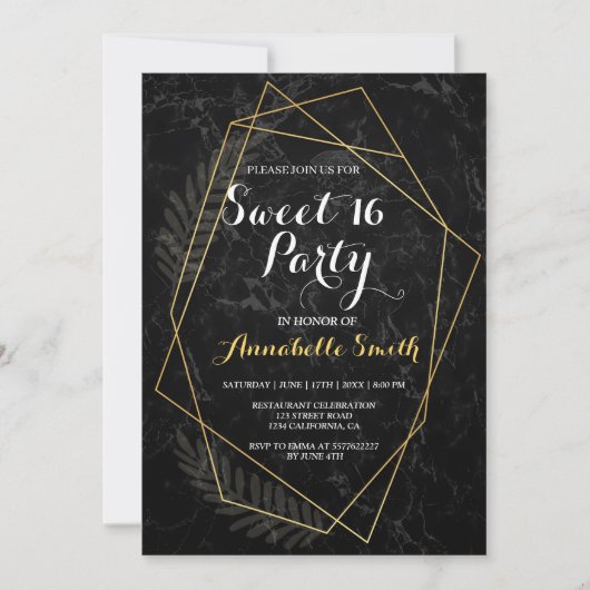 大理フェイク石の幾何学甘味16 招待状 (正面)