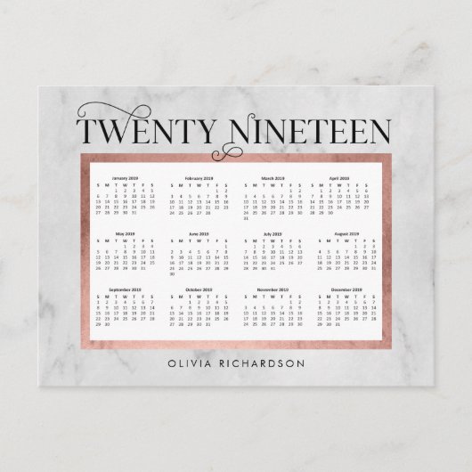 大理モダン石とフェイクバラ金ゴールド2019 シーズンポストカード (正面)