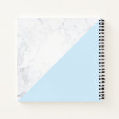 大理モダン石のジオメトリパターン金ゴールド(淡い青) ノートブック (裏面)