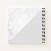 大理モダン石の幾何銀色のパターン灰色の正方形 ノートブック (裏面)