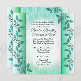 大理石およびつる植物結婚式招待状 招待状