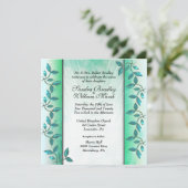 大理石およびつる植物結婚式招待状 招待状 (スタンド正面)