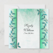 大理石およびつる植物結婚式招待状 招待状 (裏面)