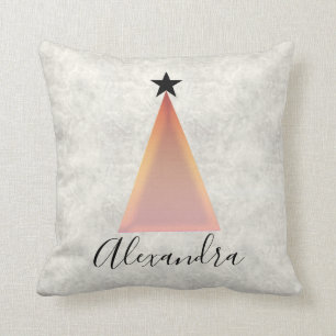 大理石およびばら色の金ゴールド、モノグラムのなクリスマス クッション