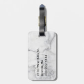 大理石およびグリッターの一見のモノグラムのな荷物のラベル ラゲッジタグ (裏面縦)