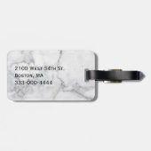 大理石およびグリッターの一見のモノグラムのな荷物のラベル ラゲッジタグ (裏面横)