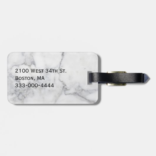 大理石およびグリッターの一見のモノグラムのな荷物のラベル ラゲッジタグ (裏面横)