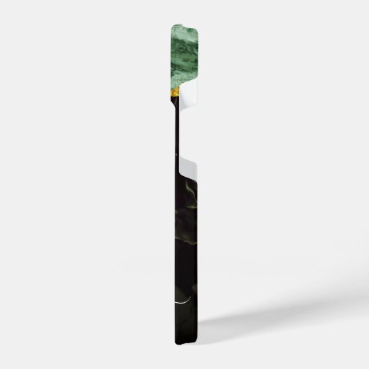 大理石およびグリッター抽象芸術テクスチャ iPhoneケース (左側面)