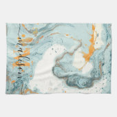 大理石およびグリッター抽象芸術 キッチンタオル (横)