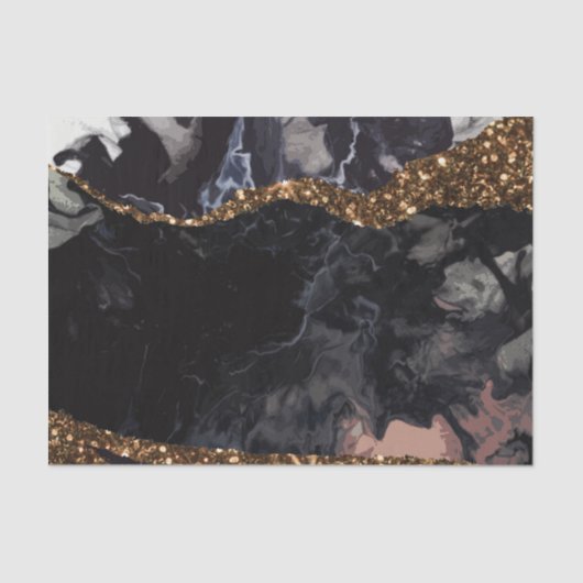 大理石およびグリッター抽象芸術 薄葉紙 (正面)