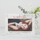 大理石およびバラ金ゴールドの卒業式への招待 招待状 (スタンド正面)