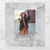 大理石およびバラ金ゴールドの卒業 ワインラベル (シングルラベル)