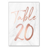 大理石およびバラ金ゴールドスクリプト | 表番号カード20 テーブルナンバー (裏面)