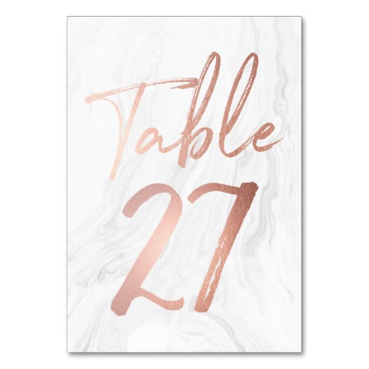大理石およびバラ金ゴールドスクリプト | 表番号カード27 テーブルナンバー (裏面)
