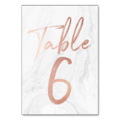 大理石およびバラ金ゴールドスクリプト | 表番号カード6 テーブルナンバー (裏面)