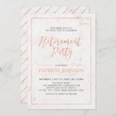 大理石およびバラ金ゴールドフレーム |除モダン職パーティー 招待状 (正面/裏面)