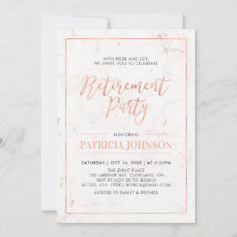 大理石およびバラ金ゴールドフレーム |除モダン職パーティー 招待状