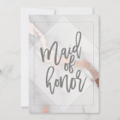 大理石およびバラ金ゴールドメイド・オブ・オーナー（花嫁付き添い人） 招待状 (正面)