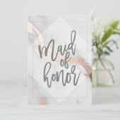 大理石およびバラ金ゴールドメイド・オブ・オーナー（花嫁付き添い人） 招待状 (スタンド正面)