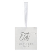 大理石およびバラ金ゴールド効果パーソナライズされたオーナメント キューブオーナメント (右)