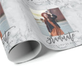 大理石およびバラ金ゴールド卒業アナウンス ラッピングペーパー (ロールコーナー)