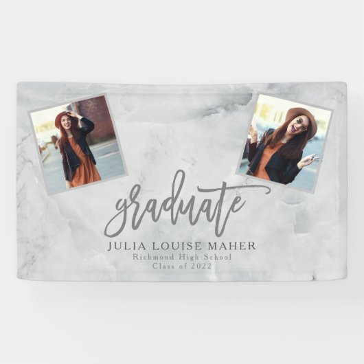 大理石およびバラ金ゴールド卒業アナウンス 横断幕 (横)