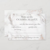 大理石およびバラ金ゴールド応答 出欠カード (正面/裏面)