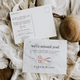 大理石およびバラ金ゴールド |ヘアサロン事業再開 ポストカード