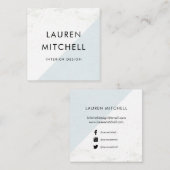 大理石およびパステル調の青く幾何学的な|の会合媒体 スクエア名刺 (正面/裏面)