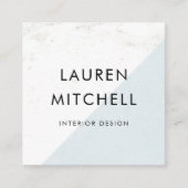 大理石およびパステル調の青く幾何学的な|の会合媒体 スクエア名刺 (正面)