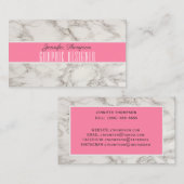 大理石およびピンクの名刺 名刺 (正面/裏面)