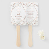 大理石およびフェイクバラ金ゴールドジオメト結婚リ ハンドファン (正面&裏面)