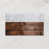 大理石および木製トリム 名刺 (裏面)