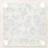 大理石および金ゴールドの幾何学的パターン ガラスコースター (裏面)