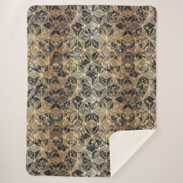 大理石および金ゴールドの幾何学的パターン シェルパブランケット