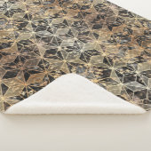 大理石および金ゴールドの幾何学的パターン シェルパブランケット (3/4)