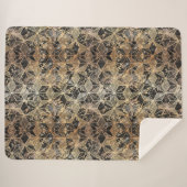 大理石および金ゴールドの幾何学的パターン シェルパブランケット (正面(横))