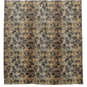 大理石および金ゴールドの幾何学的パターン シャワーカーテン (正面)