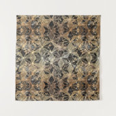 大理石および金ゴールドの幾何学的パターン タペストリー (正面(横))